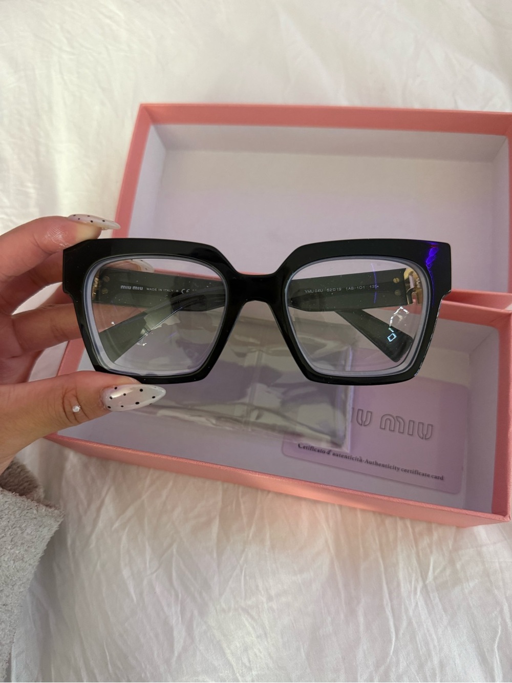 Miu Miu Black 04UV Oversized Square Women's Glasses